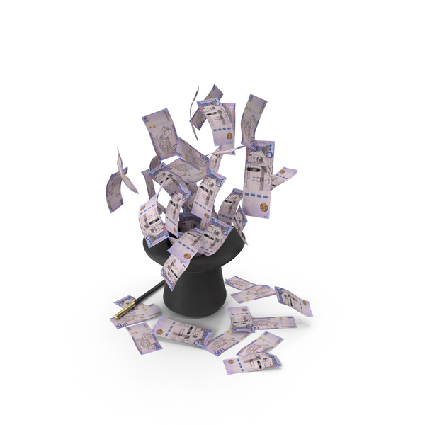 Currency: Magic Hat Saudi 500 Riyals Money Fly Out PNG & PSD Images