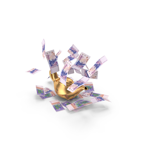 Currency: Magic Lamp African 10000 Francs Money Falling PNG & PSD Images