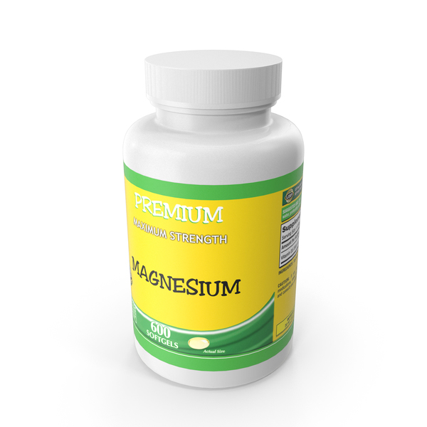 Vitamin: Magnesium Supplement Bottle PNG & PSD Images