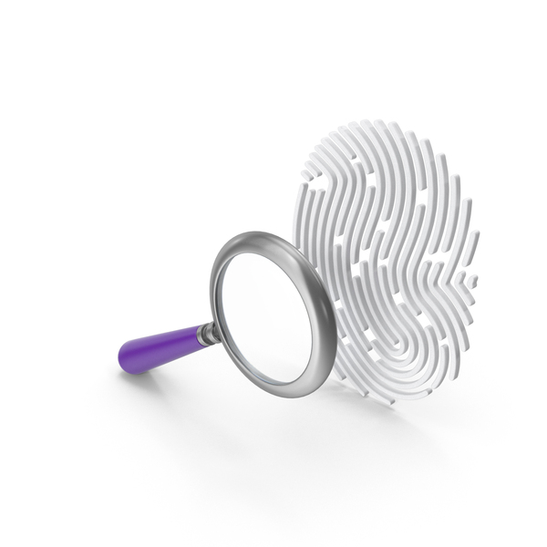 Symbols: Magnify Glass Finger Print PNG & PSD Images