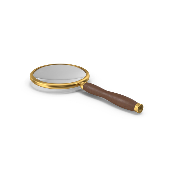 Office Supplies: Magnifying Glass Gold PNG & PSD Images