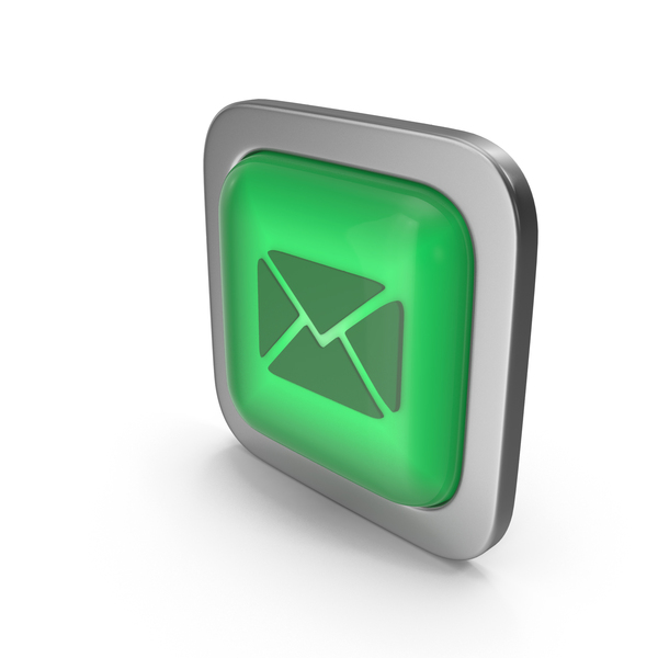 Computer: Mail Green Icon Square Button PNG & PSD Images