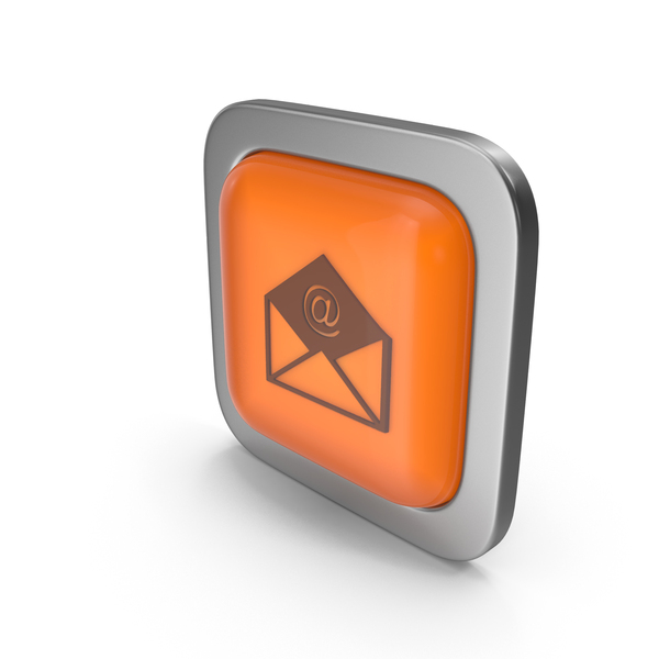Computer: Mail Orange Icon Square Button PNG & PSD Images