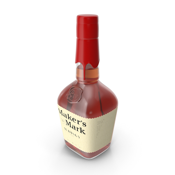 Whiskey: Maker's Mark Bourbon Whisky Bottle PNG & PSD Images