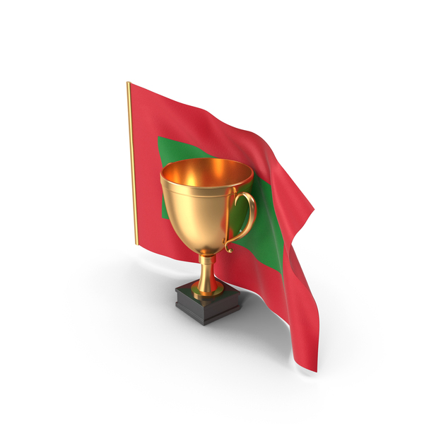Maldives Golden Trophy Flag PNG & PSD Images