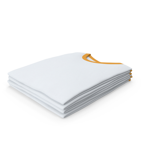 T Shirt: Male Crew Neck Folded Stacked White And Orange PNG & PSD Images T Shirt: Male Crew Neck Folded Stacked White And Orange PNG & PSD Images