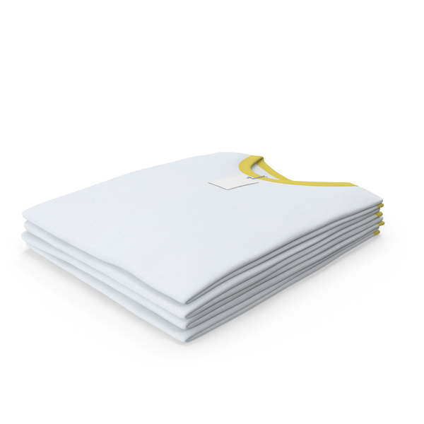 Shirt: Male Crew Neck Folded Stacked With Tag White And Yellow PNG & PSD Images Shirt: Male Crew Neck Folded Stacked With Tag White And Yellow PNG & PSD Images