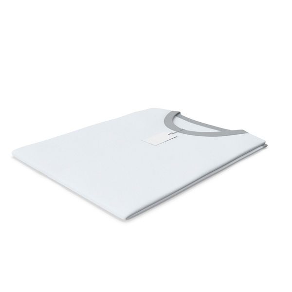 Shirt: Male Crew Neck Folded With Tag White And Gray PNG & PSD Images