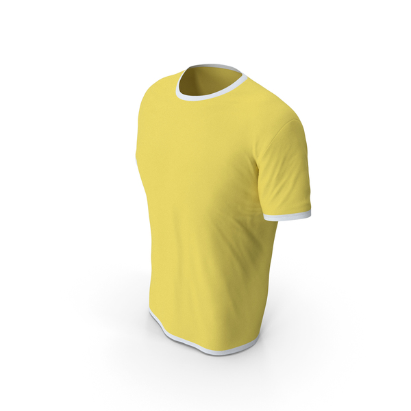 Shirt: Male Crew Neck Worn White and Yellow PNG & PSD Images Shirt: Male Crew Neck Worn White and Yellow PNG & PSD Images