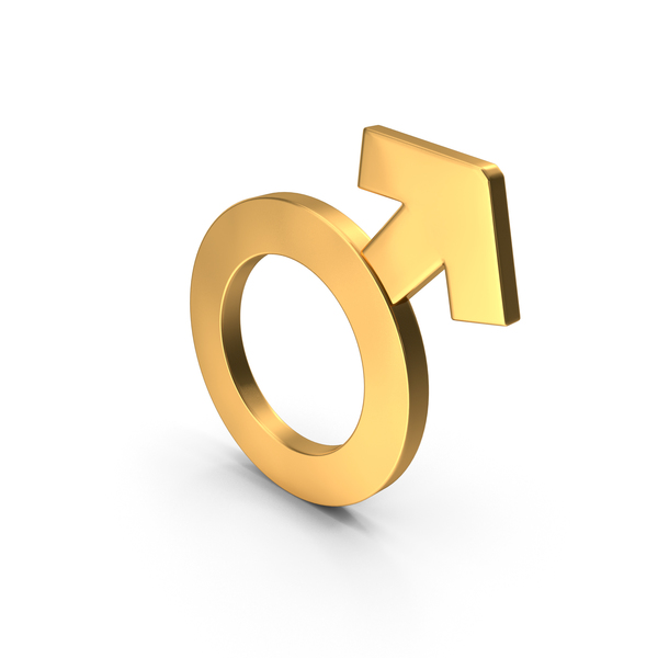 Symbol: Male Gender Icon Gold PNG & PSD Images