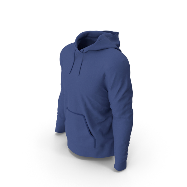 Clothing: Male Standard Hoodie Worn Dark Blue PNG & PSD Images