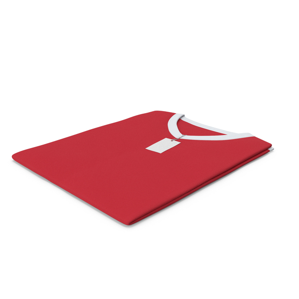 Male V Neck Folded With Tag White and Red PNG & PSD Images