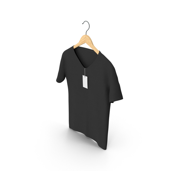 Tank Top: Male V Neck Hanging With Tag Black PNG & PSD Images