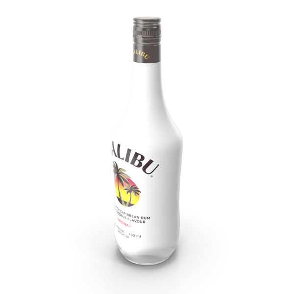 Malibu Original Rum Liqueur Bottle PNG & PSD Images