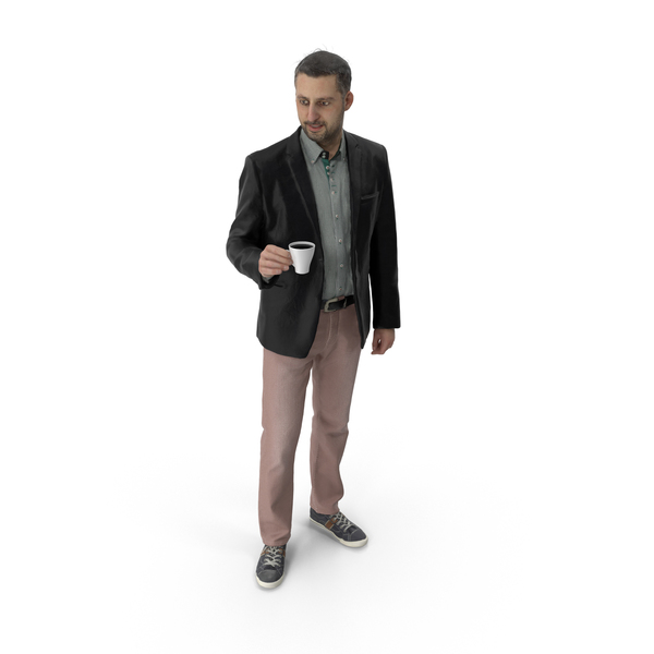 Man Standing with Coffee Cup PNG & PSD Images Man Standing with Coffee Cup PNG & PSD Images