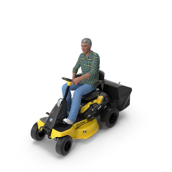 Tractor: Man with Riding Lawn Mower Cub Cadet CC30E PNG & PSD Images Tractor: Man with Riding Lawn Mower Cub Cadet CC30E PNG & PSD Images