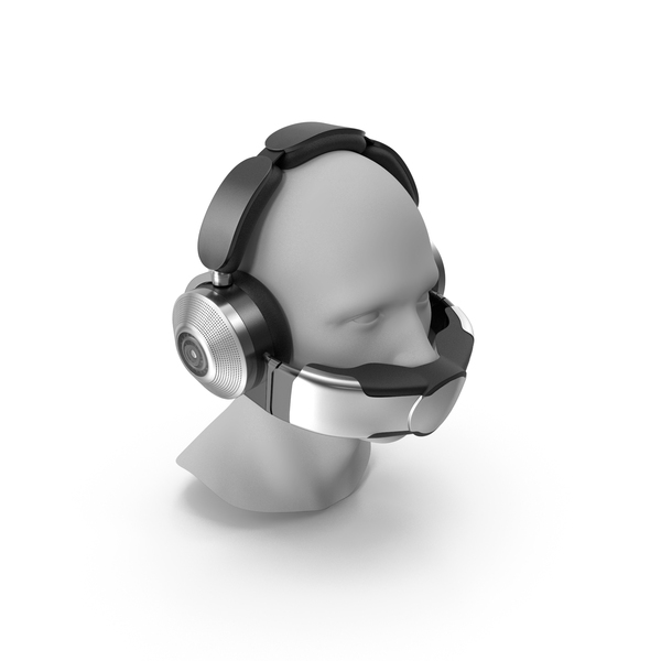 Mannequin Head With Black Air Purifying Headphones PNG & PSD Images