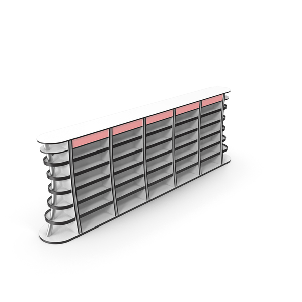 Supermarket Shelving: Market Rack  (4 Types) - 001 PNG & PSD Images