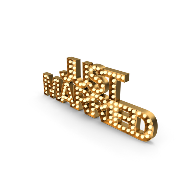 Theater: Marquee Sign JUST MARRIED PNG & PSD Images