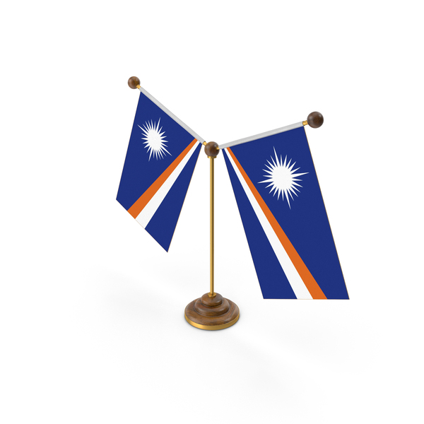 Marshall Islands Country Y Shaped Double Table Flag Stand PNG & PSD Images
