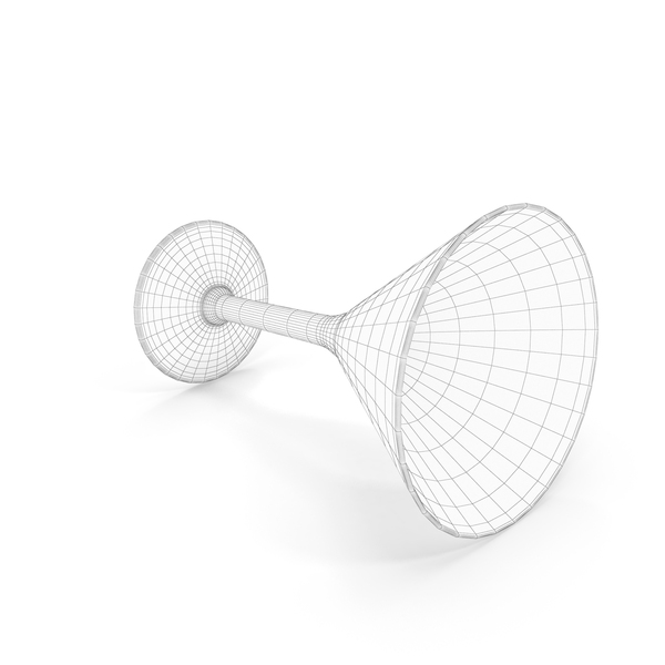 Martini Glass Tipped Over Wireframe PNG & PSD Images