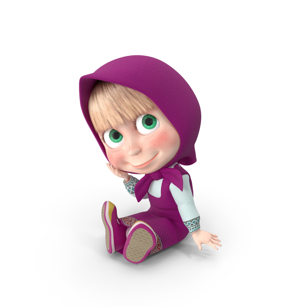 Masha From Masha And The Bear Sitting Pose PNG Images & PSDs for ...