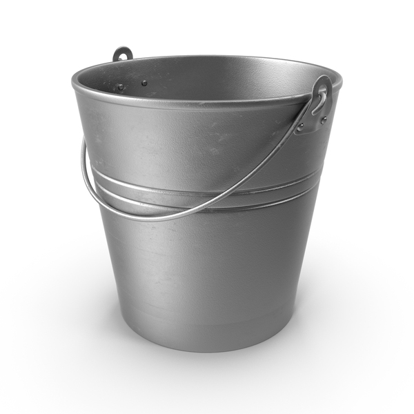 Matte Silver Metal Bucket PNG & PSD Images