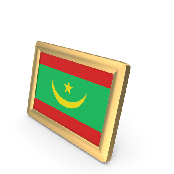 Picture: Mauritania Flag Golden Desktop Photo Frame PNG & PSD Images