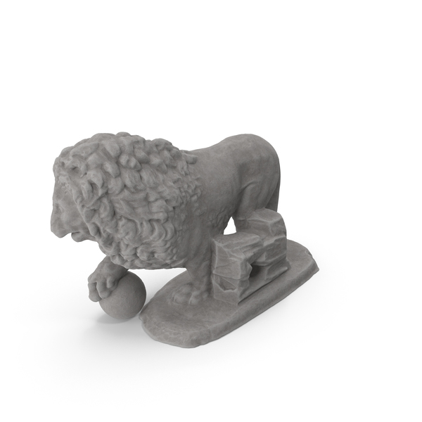 Statue: Medici Lion Right Stone PNG & PSD Images