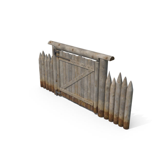 Wooden Fence: Medieval Gate With Stockade PNG & PSD Images