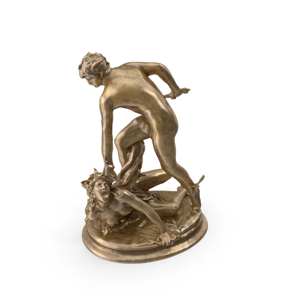 Medusa And Perseus Bronze Statue PNG & PSD Images