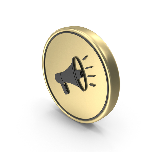 Symbols: Megaphone Symbol On Gold Coin PNG & PSD Images Symbols: Megaphone Symbol On Gold Coin PNG & PSD Images