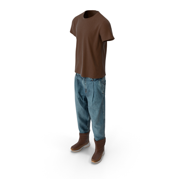 Men's Jeans Boots T-shirt Brown Blue PNG & PSD Images Men's Jeans Boots T-shirt Brown Blue PNG & PSD Images