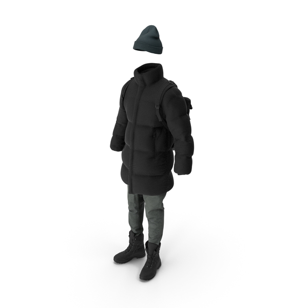 Mens Down Coat Jeans Pullover Hat Backpack Boots Black PNG & PSD Images Mens Down Coat Jeans Pullover Hat Backpack Boots Black PNG & PSD Images