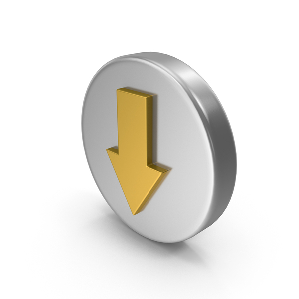 Directional: Metal Arrow Down Icon PNG & PSD Images