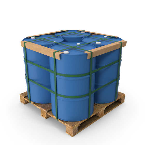 Metal Barrels With Pallet Packed PNG Images & PSDs for Download