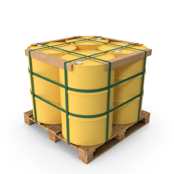 Metal Barrels With Pallet Packed PNG Images & PSDs for Download