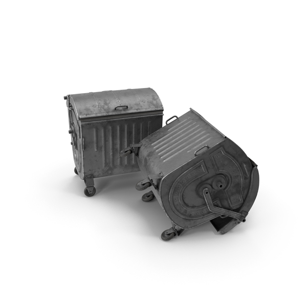 Container: Metal Garbage Containers Dirty Posed PNG & PSD Images