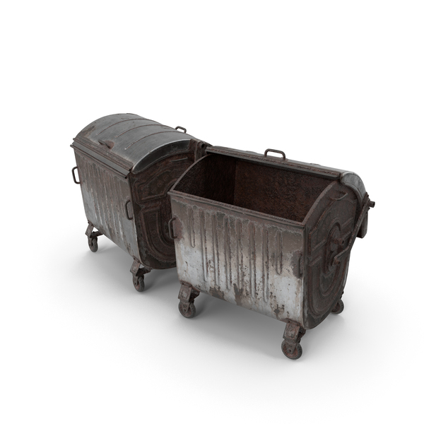 Container: Metal Garbage Containers Rusted Posed PNG & PSD Images