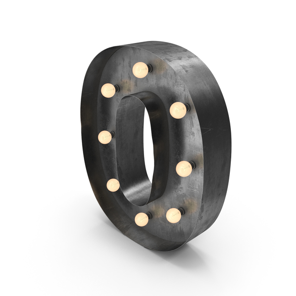 Number: Metal Light Up Marquee Numbers 0 PNG & PSD Images