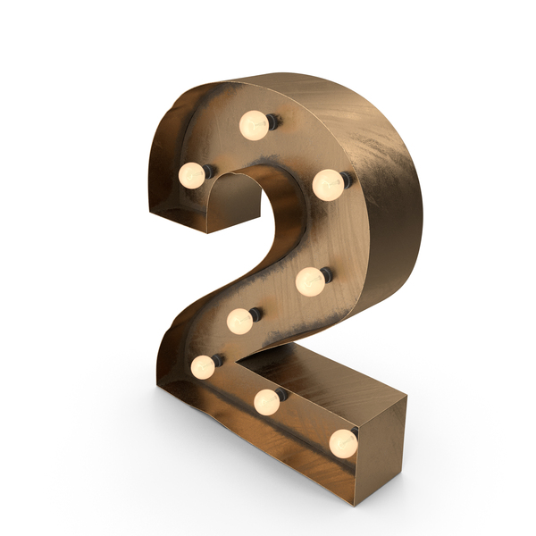 Number: Metal Light Up Marquee Numbers 2 PNG & PSD Images