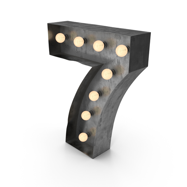 Number: Metal Light Up Marquee Numbers 7 PNG & PSD Images