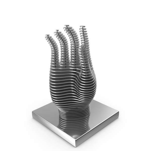 Abstract Sculpture: Metal Parametric Hand Figurine PNG & PSD Images Abstract Sculpture: Metal Parametric Hand Figurine PNG & PSD Images