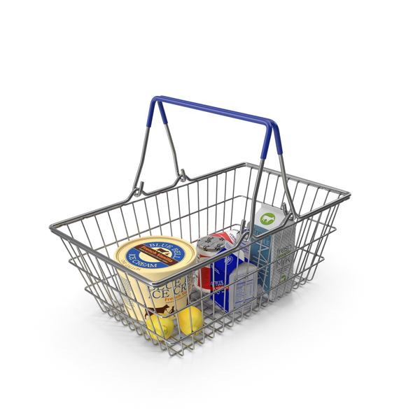 Yogurt: Metal Shopping Basket Filled with Goods PNG & PSD Images Yogurt: Metal Shopping Basket Filled with Goods PNG & PSD Images