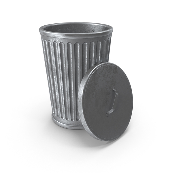 Pedal: Metal Trash Bin With Open Lid PNG & PSD Images