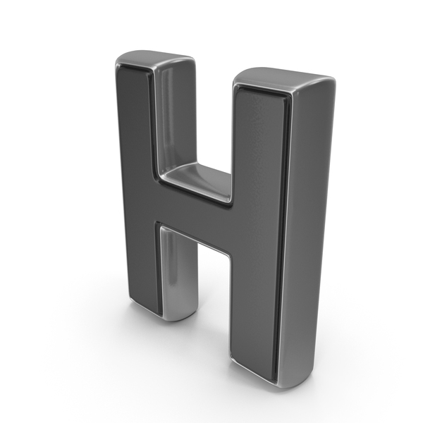 Symbols: Metalic Dual Color Alphabet Capital H Black PNG & PSD Images