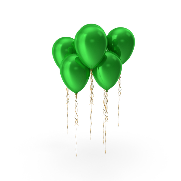 Metalic Small Group Balloons Party Festival Green PNG & PSD Images