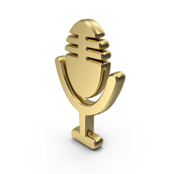 Retro Microphone: Mic Symbol Gold PNG & PSD Images