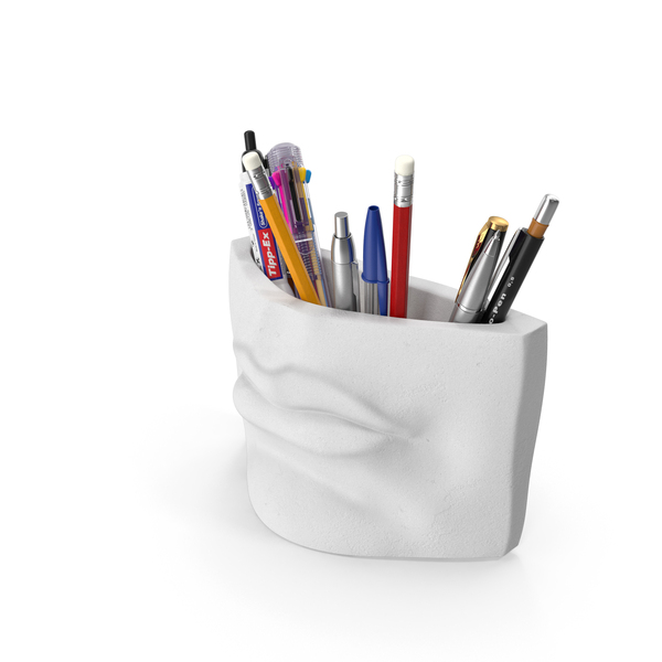 Pen Holder: Michelangelo David Lips Decor Gypsum With Pens PNG & PSD Images Pen Holder: Michelangelo David Lips Decor Gypsum With Pens PNG & PSD Images