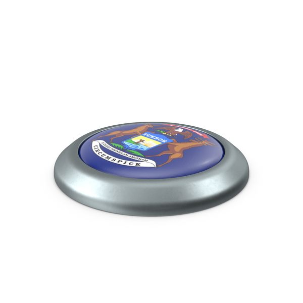 Michigan Round Button Flag PNG & PSD Images